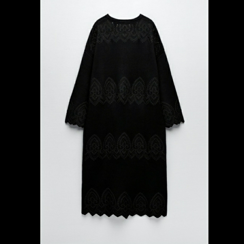 Zara eyelet detail knit coat - Picture 2 of 7